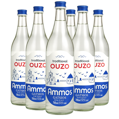 Ouzo Ammos mit Anis, griechischer Uzo Gatsios 6x700ml