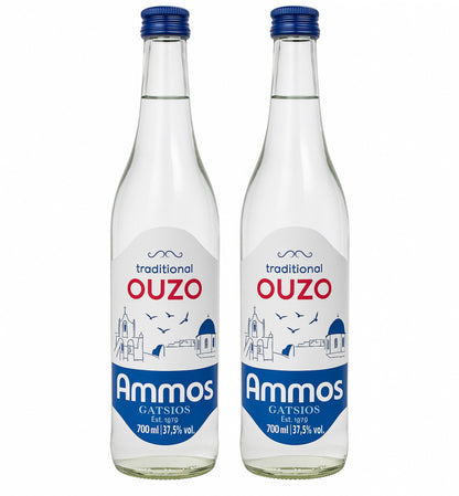 Ouzo Ammos mit Anis, griechischer Uzo Gatsios 2x700ml