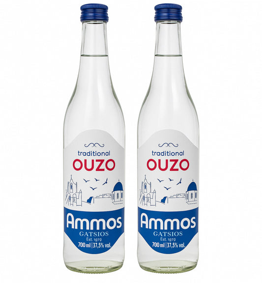 Ouzo Ammos mit Anis, griechischer Uzo Gatsios 2x700ml