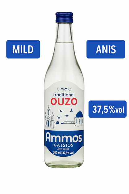 Ouzo Ammos mit Anis, griechischer Uzo Gatsios 6x700ml