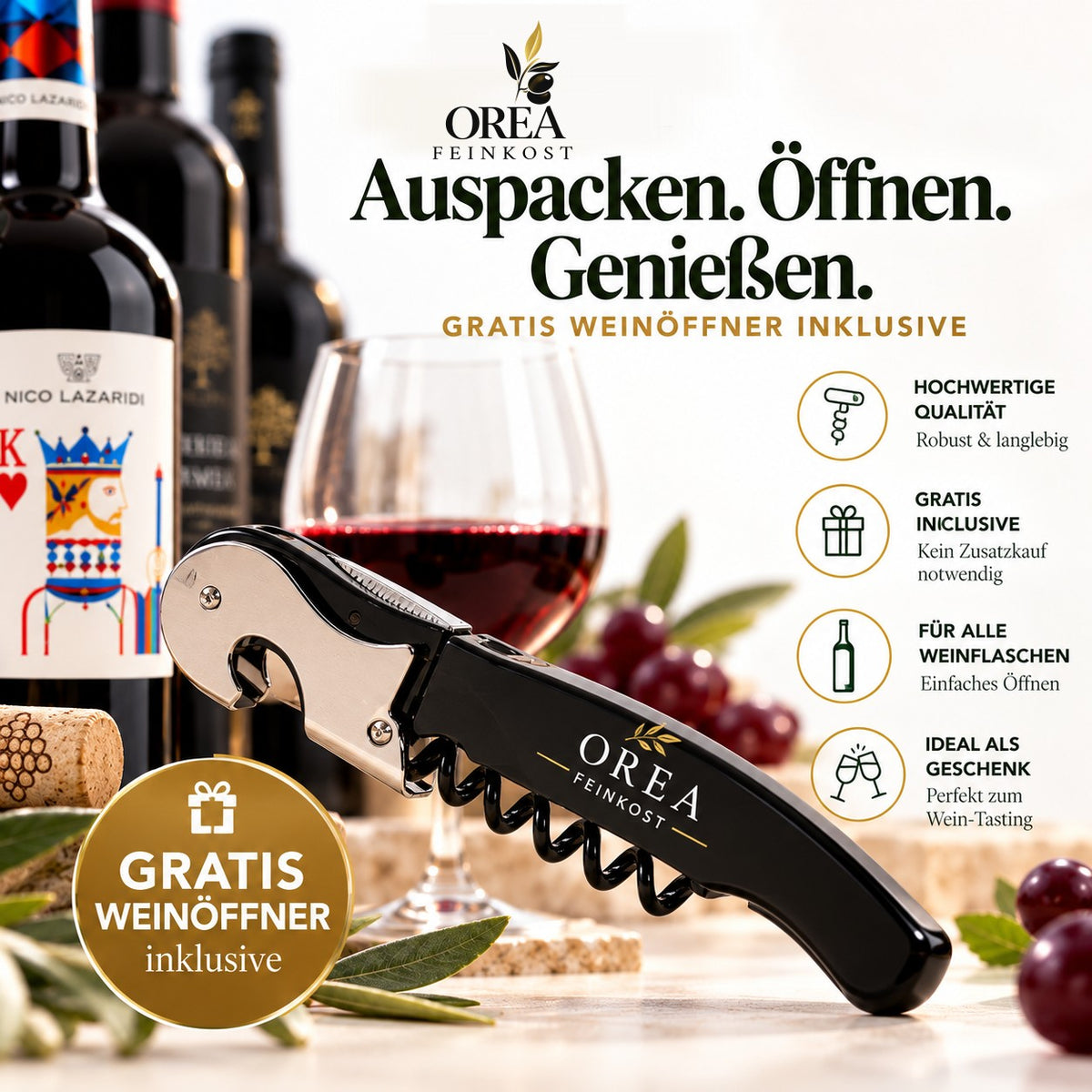 Griechisches Rotwein-Tasting Set – 6 Premium-Rotweine aus Griechenland | 6 × 750 ml mit Weinöffner