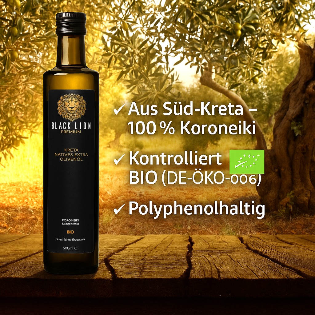 Kreta Black Lion Bio Griechisches Olivenöl extra nativ 2x750ml