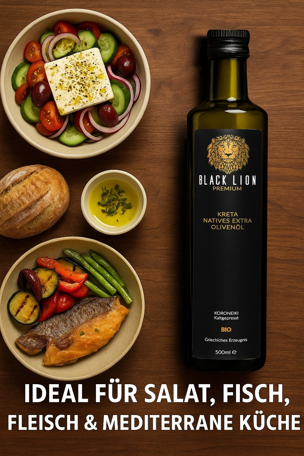 Kreta Black Lion Bio Griechisches Olivenöl extra nativ 500ml