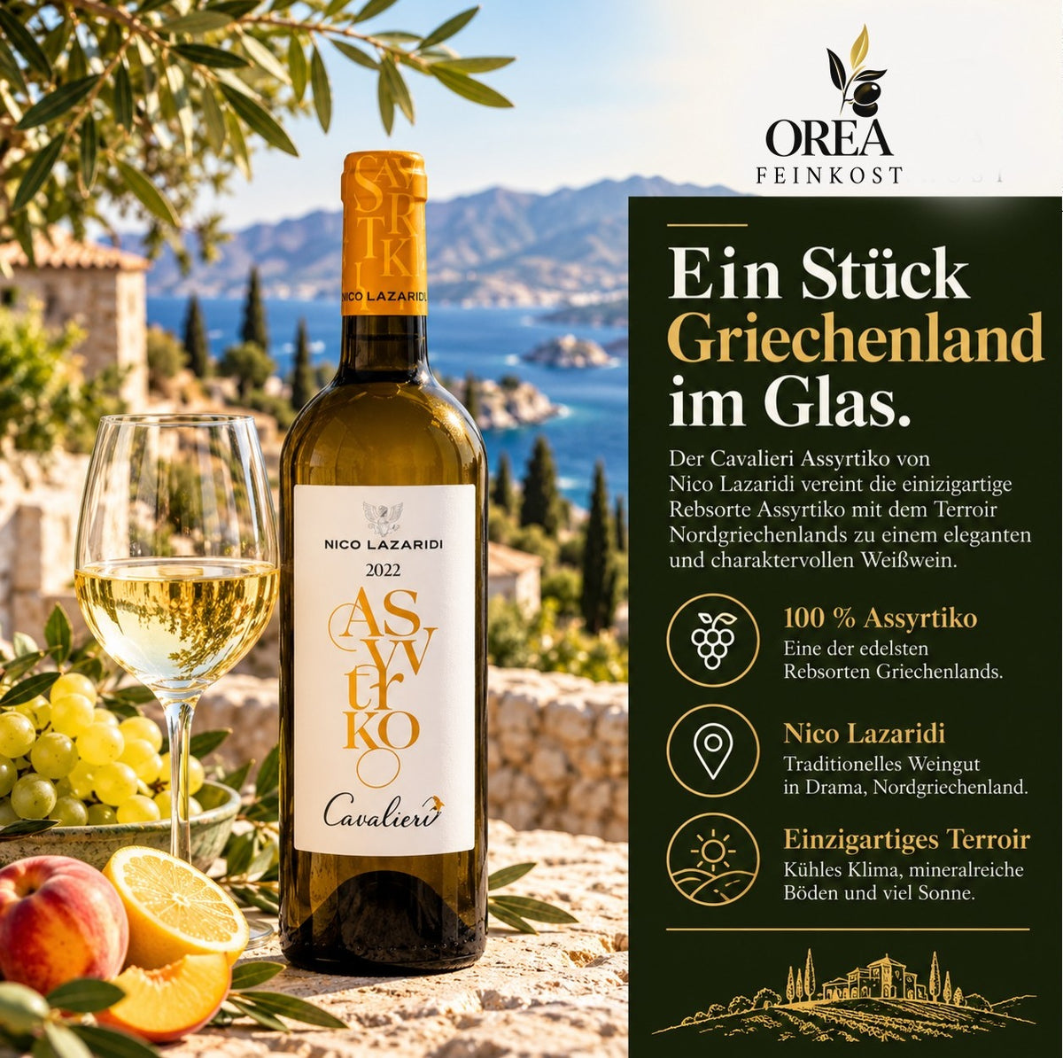 Nico Lazaridi Cavalieri Assyrtiko Weißwein 750 ml