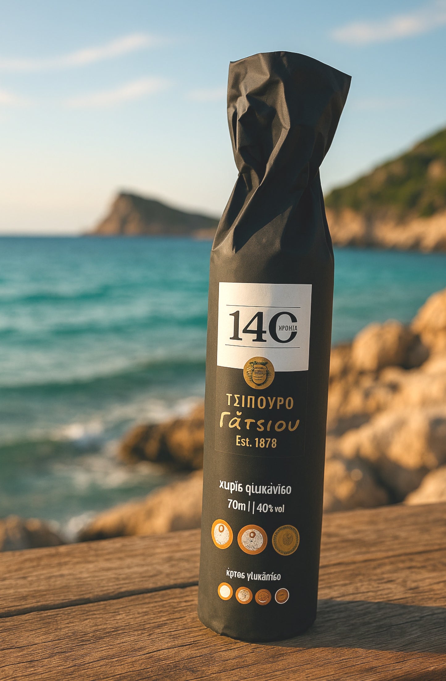 Gatsios Tsipouro ohne Anis – 700ml 40% | Traditioneller griechischer Tresterbrand