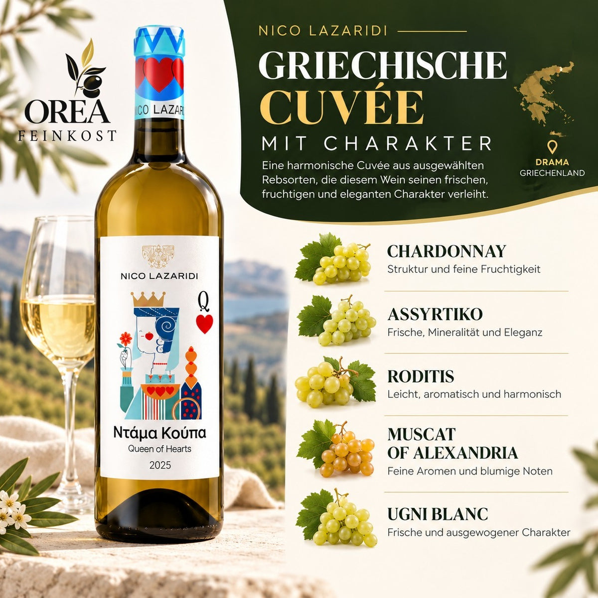 Nico Lazaridi Queen of Hearts Weißwein 750 ml