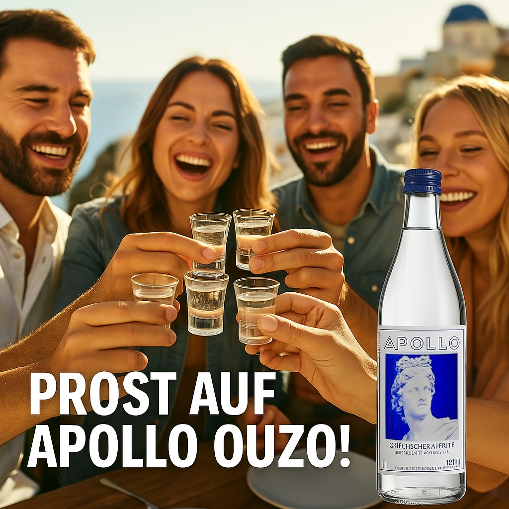 Apollo griechischer Ouzo mit Gläser 700ml