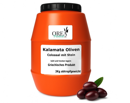 Kalamata griechische Oliven Colossal 3 kg – OREA Feinkost | Griechische Premium-Oliven