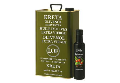 Kreta LOF Olivenöl 5L extra nativ im Kanister + GRATIS Balsamico Essig (250 ml)