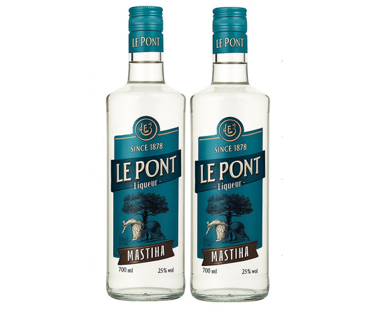 Le Pont Griechischer Mastiha Likör – Original Chios Spirituose (2x 700ml) für Cocktails & Aperitifs
