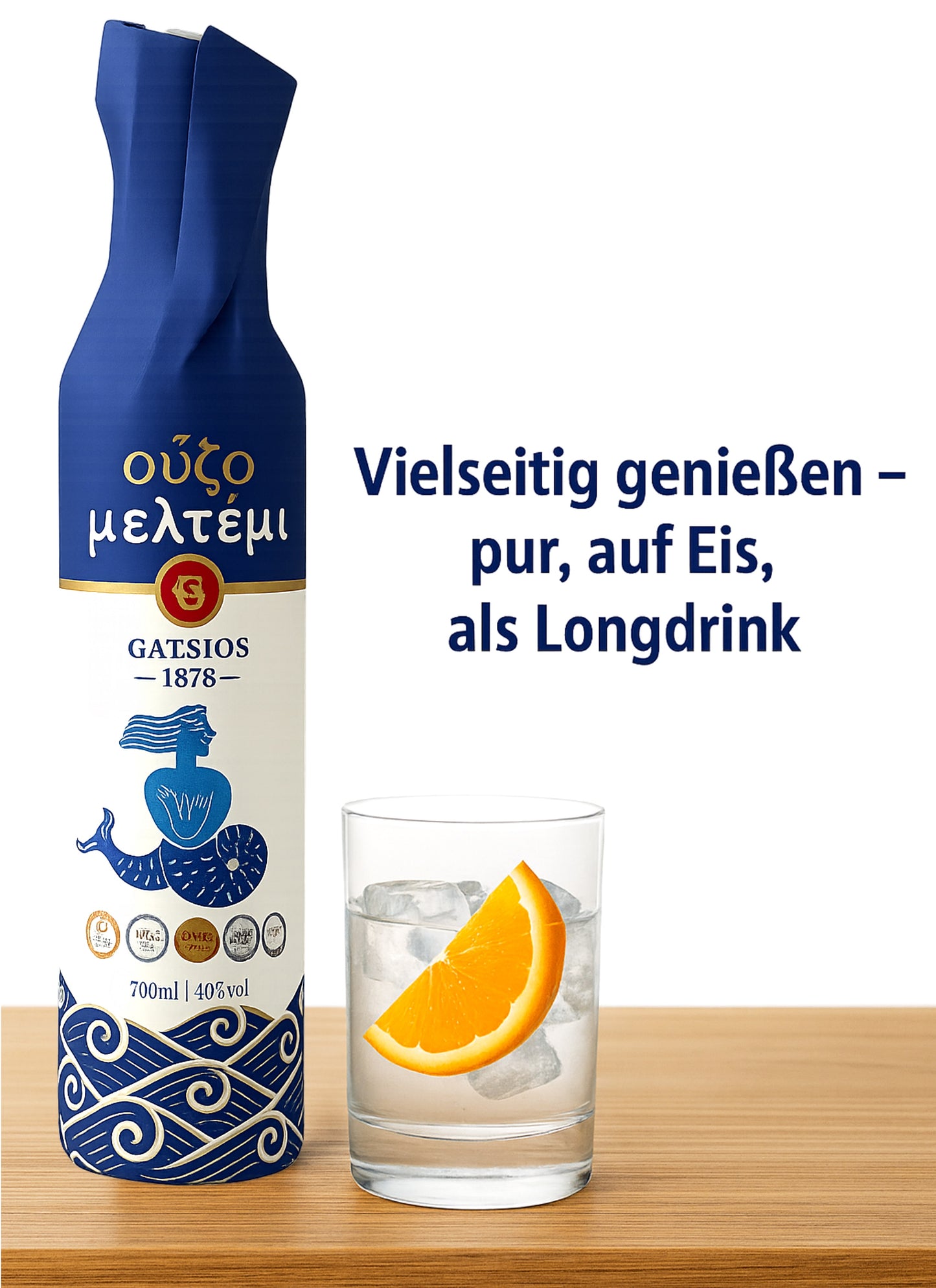 Ouzo Meltemi – Premium Ouzo aus Griechenland mit Anisgeschmack, 700 ml, 40 % vol.