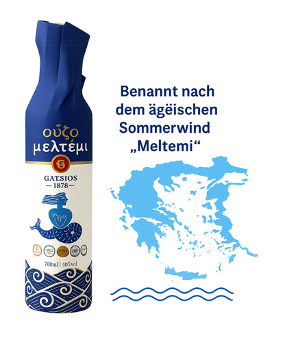 Ouzo Meltemi – Premium Ouzo aus Griechenland mit Anisgeschmack, 700 ml, 40 % vol.