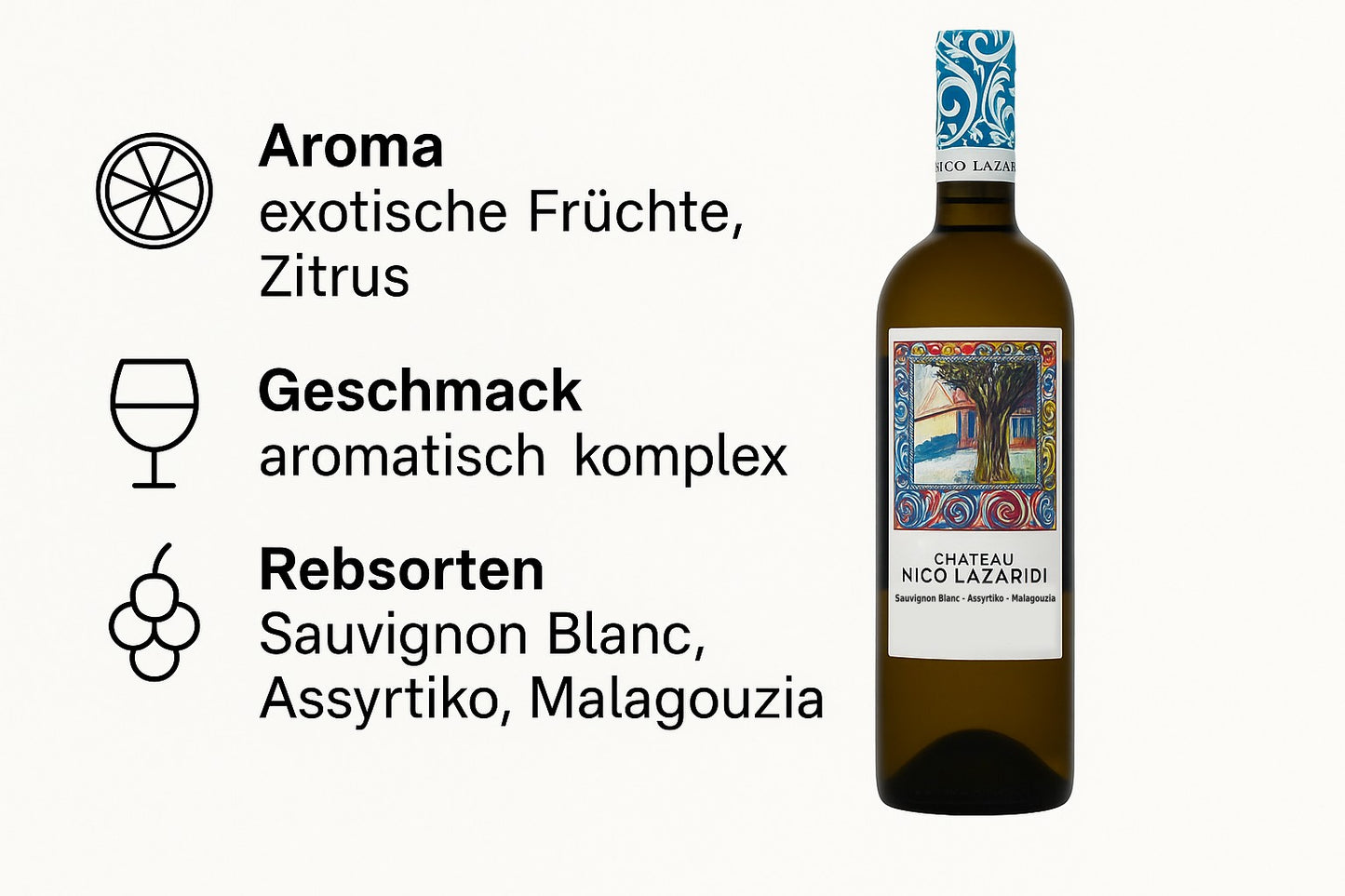 Nico Lazaridi Chateau griechischer Weisswein 750ml