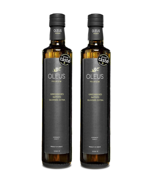 Oleus griechisches extra natives Olivenöl 2x500ml - Vorbestellung: Frisches Olivenöl in 1-3 Wochen geliefert