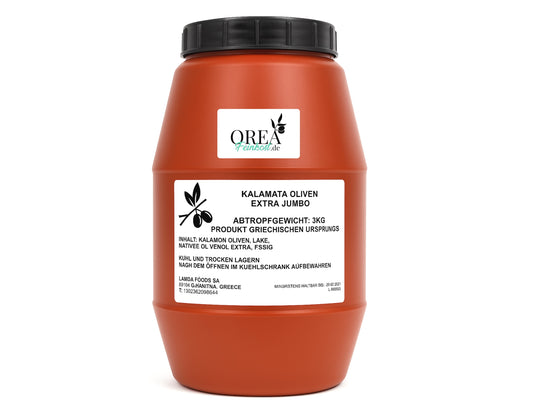 Kalamata Oliven 3 kg – OREA Feinkost | Griechische Premium-Oliven