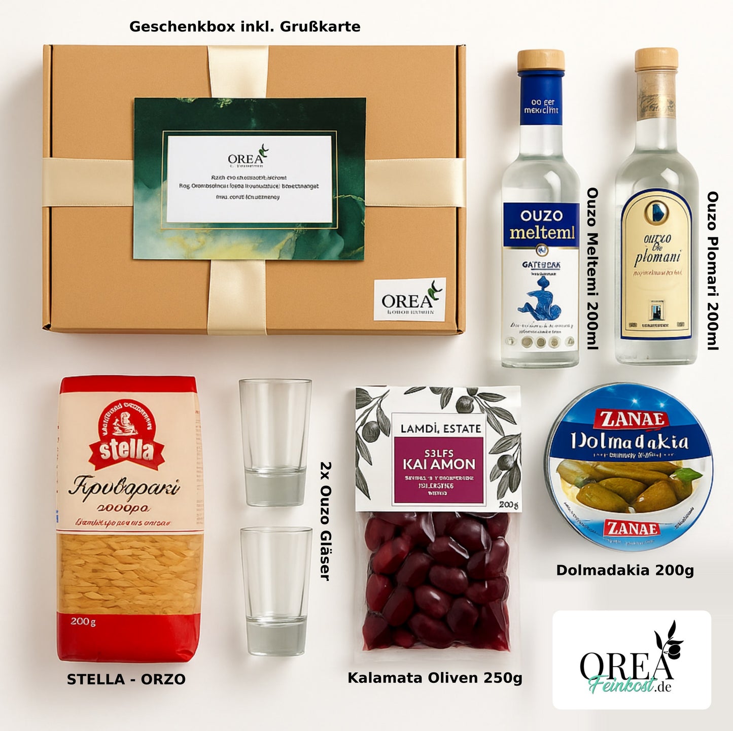 Ouzo Abend – Meze & mehr Box OREA-Feinkost.de - Geschenk Box, Präsentkorb