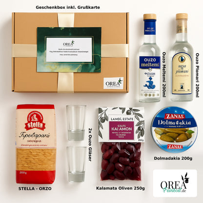 Ouzo Abend – Meze & mehr Box OREA-Feinkost.de - Geschenk Box, Präsentkorb