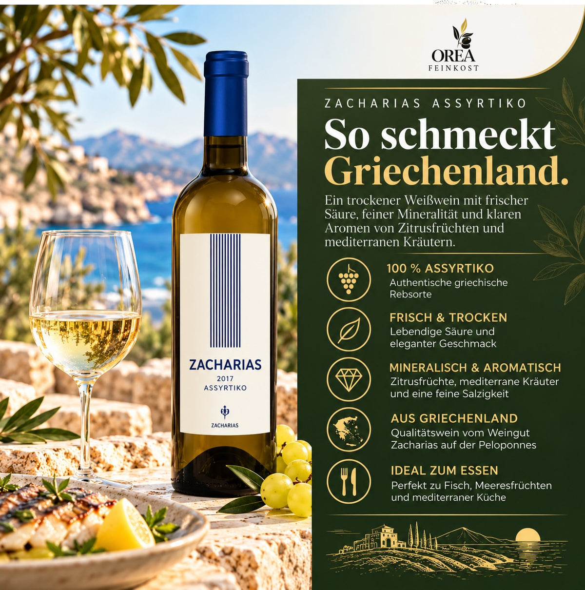 Zacharias Assyrtiko Weißwein trocken 750 ml