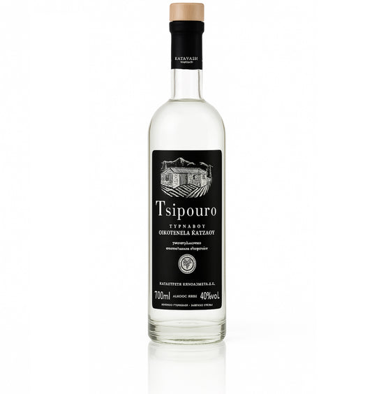 Katsaros Tsipouro 700ml – Griechischer Tresterbrand ohne Anis | 40% vol | Original aus Griechenland